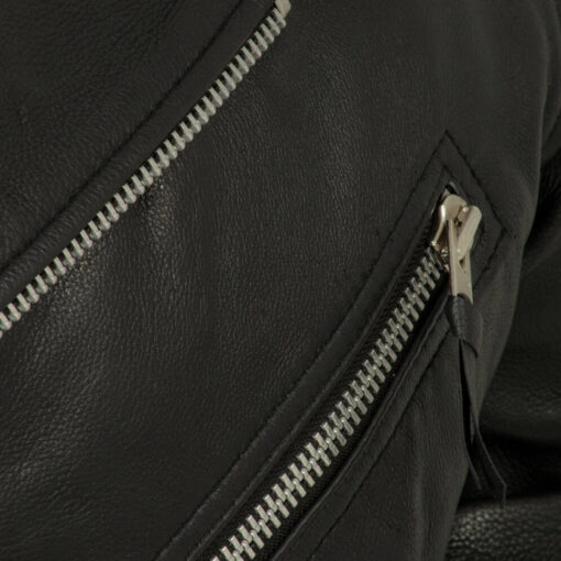 Fillmore – Men’s Leather Motorcycle Jacket (Black) SI-149 - Image 3