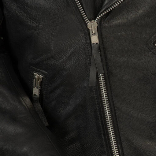 Fillmore – Men’s Leather Motorcycle Jacket (Black) SI-149 - Image 4