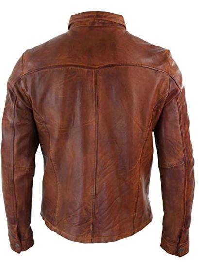King Brown Biker Leather Jacket For Men SI-172 - Image 2