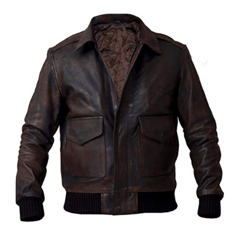 DISTRESSED BROWN BOMBER LEATHER JACKET SI-229