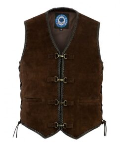 JOHNNY REB MENS GILLIES SUEDE VEST - BROWN SI-806