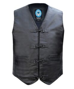 Alternative view of JOHNNY REB MENS SAVAGE RIVER LEATHER VEST - BLACK SI-804
