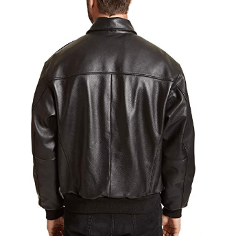 MEN’S BOMBER BLACK LEATHER JACKET SI-225 - Image 2