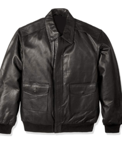 MEN’S BOMBER BLACK LEATHER JACKET SI-225