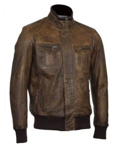 MEN’S BROWN BOMBER LEATHER JACKET SI-226