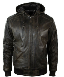 Alternative view of MEN’S DISTRESSED BROWN BOMBER LEATHER JACKET SI-219