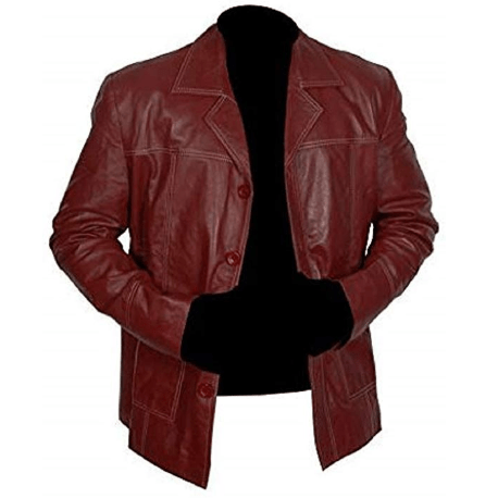 MEN’S MAROON LEATHER COAT SI-335 - Image 2