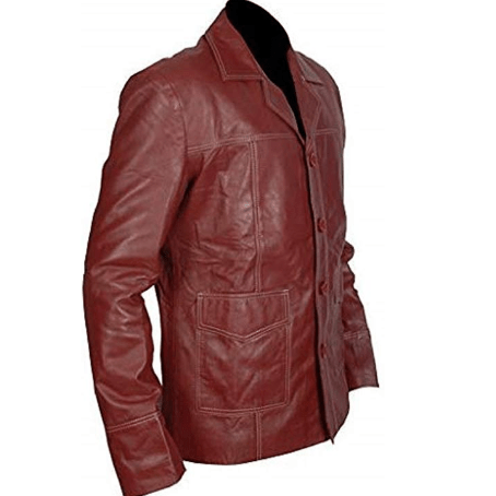 MEN’S MAROON LEATHER COAT SI-335 - Image 3