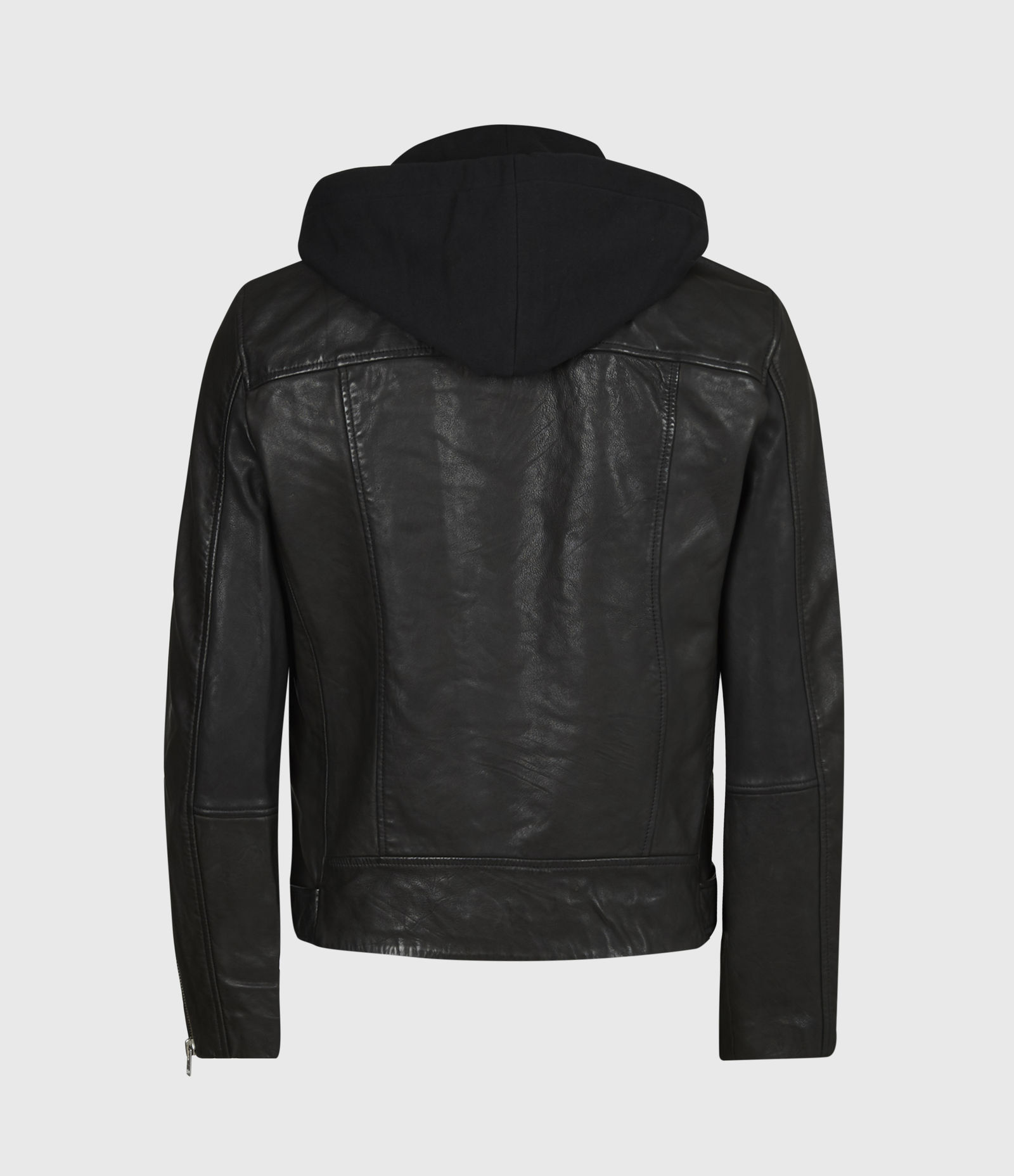 RENZO HOODED LEATHER BIKER JACKET SI-140 - Image 4