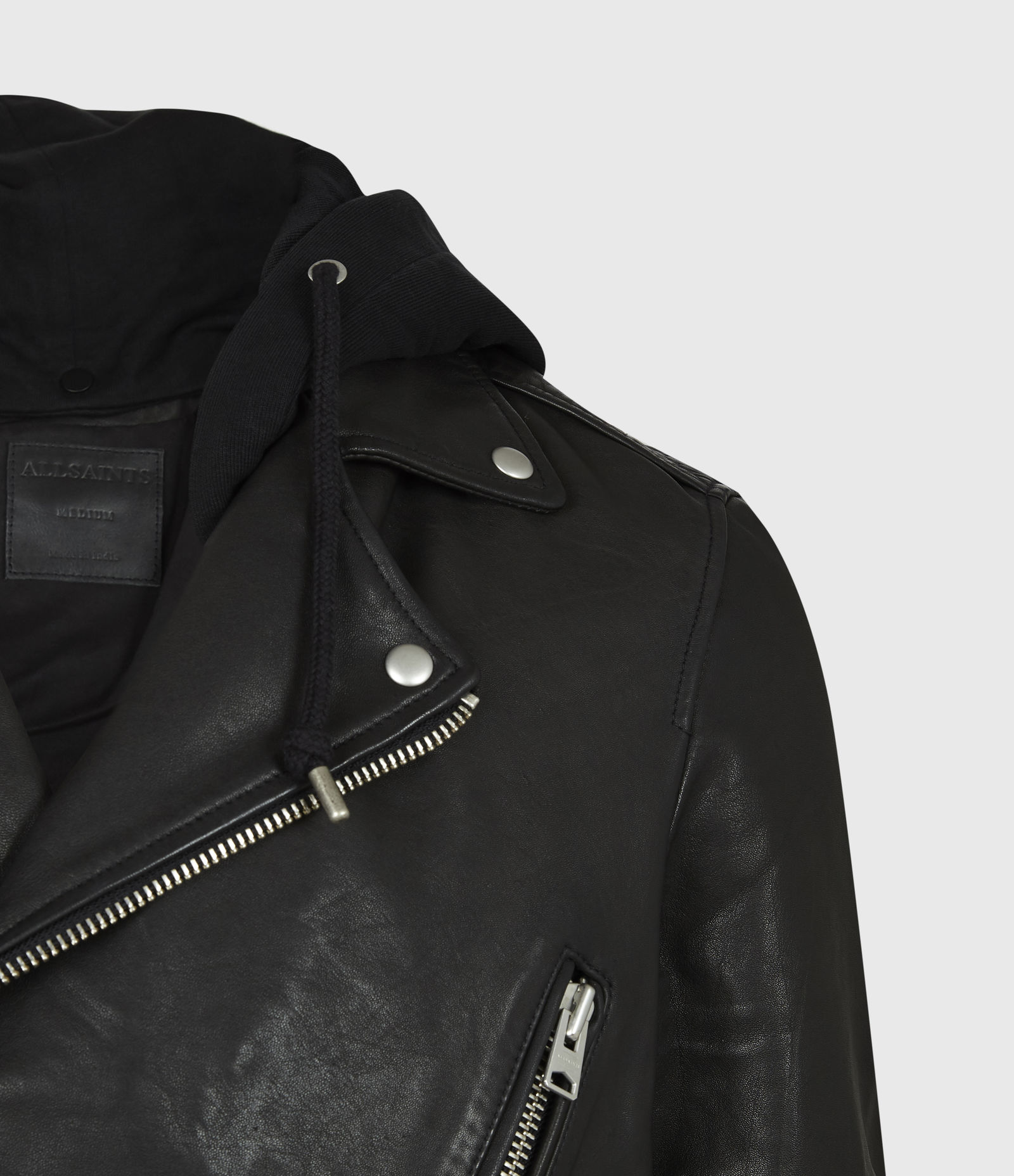 RENZO HOODED LEATHER BIKER JACKET SI-140 - Image 6