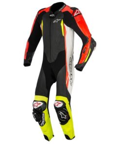 ALPINESTARS MENS GP TECH-V2 1 PIECE RACE SUIT - FLURO YELLOW / RED / BLACK SI-706