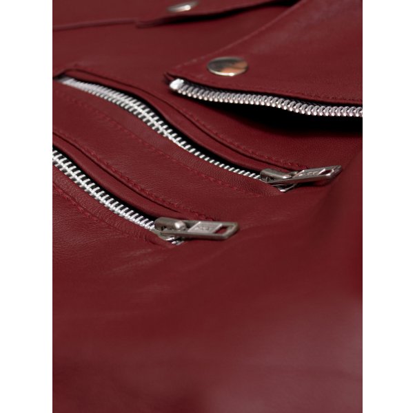 Maroon Biker Jacket for Women SI-507 - Image 5
