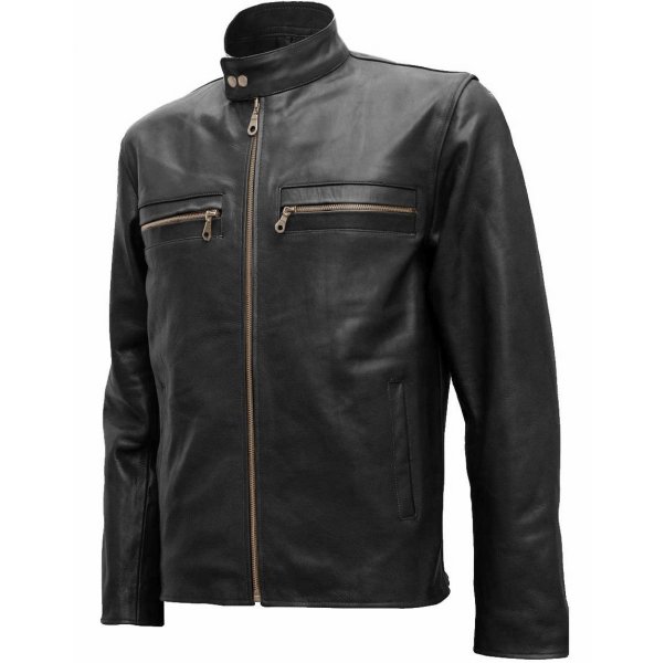 Men's Elegant Brown Fashion Leather Jacket SI-117 - Image 3