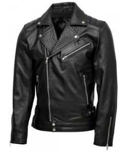 Alternative view of Men Quilted Biker Leather Jacket SI-109