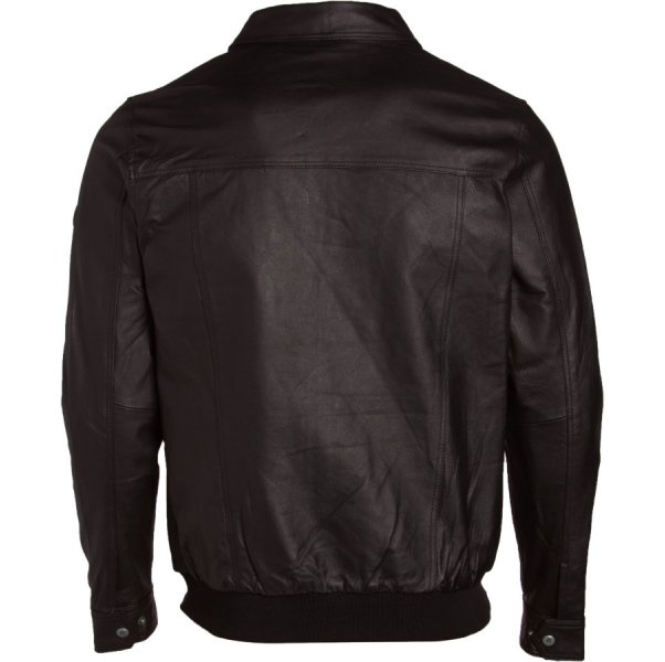 Men's Expressive Brown Bomber Leather Jacket SI-207 - Image 3