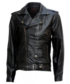Alternative view of Terminator Black Motorcycle Leather Jacket SI-102