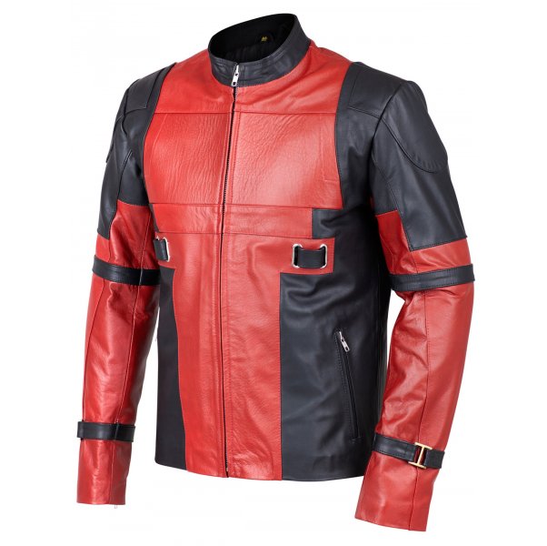 Red & Black Leather Jacket SI-123 - Image 2