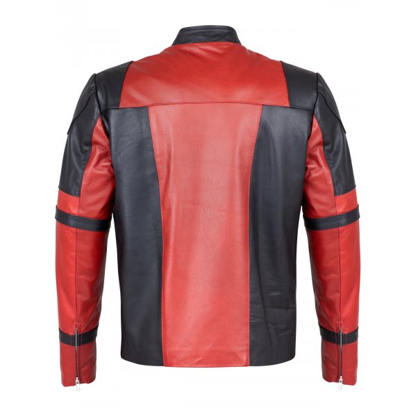 Red & Black Leather Jacket SI-123 - Image 5