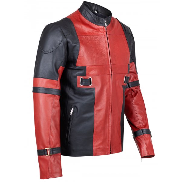 Red & Black Leather Jacket SI-123 - Image 4