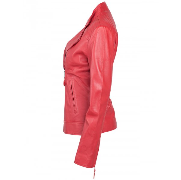 Women's Moto Leather Jacket SI-504 - Image 8